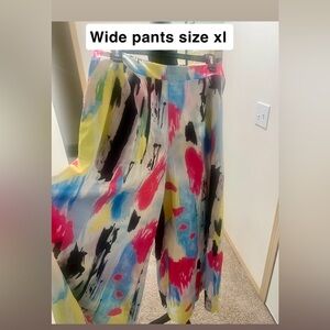 Colorful Abstract Print Pants